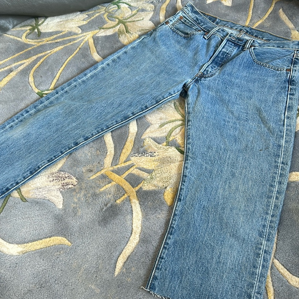 LEVI DENIM RARE BLANK TAG 501 CAPRI JEANS SIZE 31